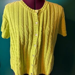 Cherokee Vintage Vibrant Green Knit Top